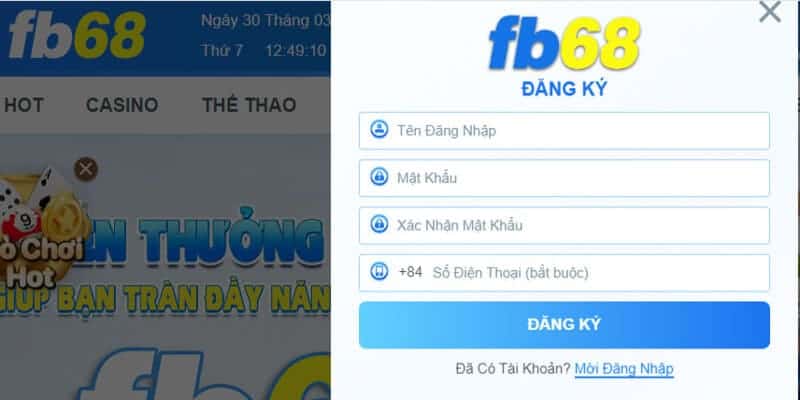 Đăng Ký FB68 - Hướng Dẫn Tạo Tài Khoản Nhanh Cho Bet Thủ 